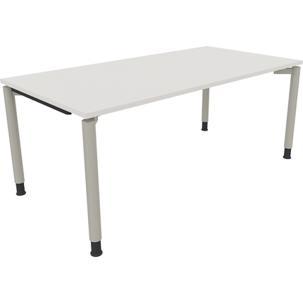 Schreibtisch all in one 1.800 x 680-820 x 900 mm (B x H x T) Vierfuß Rundrohr diamantweiß silberaluminium Produktbild pa_produktabbildung_1 XL