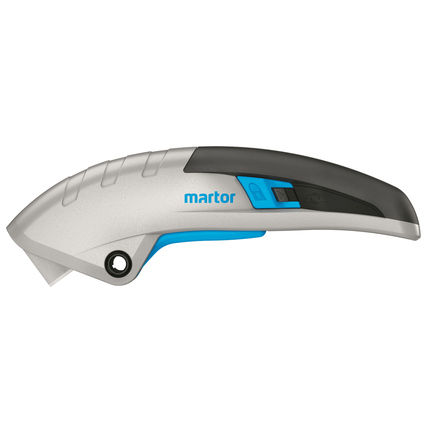 Sicherheitsmesser mit Zangengriff und ergonomischem Design in seitlicher Ansicht.