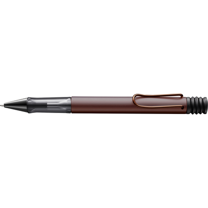 Marronfarbener Lamy Kugelschreiber Lx mit glattem Gehäuse und goldenem Clip.