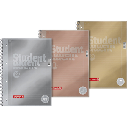 BRUNNEN Collegeblock Premium Student Metallic DIN A4 liniert mit Rand innen/außen Lineatur 27 Produktbild pa_produktabbildung_1 XL