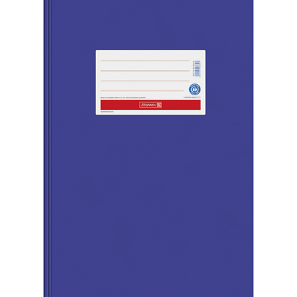 Blauer Heftschoner im DIN A4 Format mit Beschriftungsfeld und ohne weitere Dekoration.