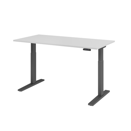 Hammerbacher Schreibtisch 1.600 x 700-1.200 x 800 mm (B x H x T) grau graphit Produktbild pa_produktabbildung_1 XL