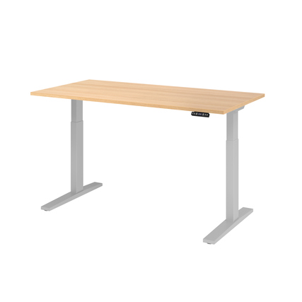 Hammerbacher Schreibtisch 1.600 x 700-1.200 x 800 mm (B x H x T) eiche silber Produktbild pa_produktabbildung_1 XL