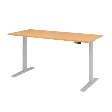 Hammerbacher Schreibtisch 1.800 x 700-1.200 x 800 mm (B x H x T) buche silber Produktbild pa_produktabbildung_1 XL