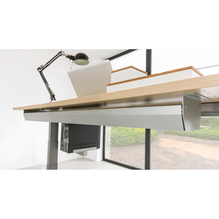 Hammerbacher Kabelkanal 1.262 x 93 x 144 mm (B x H x T) silber Produktbild pa_ohnedeko_1 XL