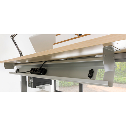 Hammerbacher Kabelkanal 1.262 x 93 x 144 mm (B x H x T) silber Produktbild pa_ohnedeko_2 XL