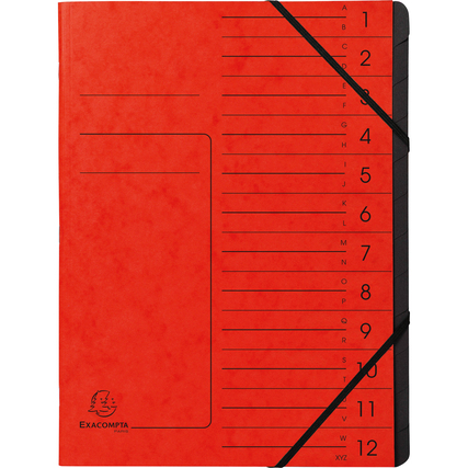 Exacompta Ordnungsmappe 12 Fächer rot Produktbild pa_produktabbildung_1 XL