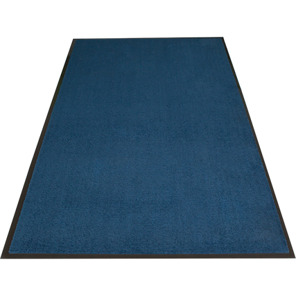Schmutzfangmatte in royalblau mit schwarzem Rand, liegend auf einem weißen Hintergrund.