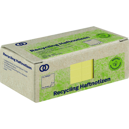 Recycling Haftnotizen in Z-Faltung in einer umweltfreundlichen Verpackung.