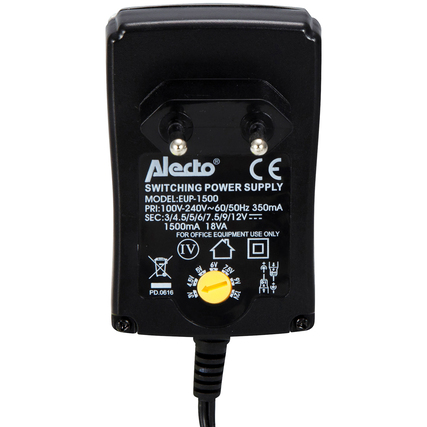 Alecto Netzadapter EUP-1500 1.500 mA Produktbild pa_produktabbildung_2 XL