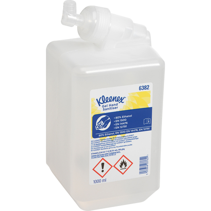 Handdesinfektionsmittel in einem klaren 1000 ml Nachfüllbehälter mit Dosierspender.