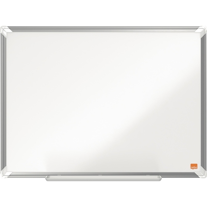 Whiteboard in rechteckiger Form mit silbernem Rahmen und weißer Schreibfläche.
