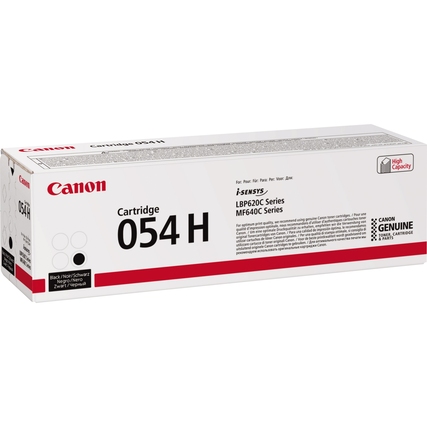 Schwarze Tonerkartusche 054 H in verpackter Box für Drucker der LPB20C und MF640C Serien.