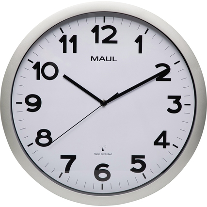 MAUL Funkuhr MAULstep 40 x 5 cm (Ø x T) silber Produktbild pa_produktabbildung_1 XL