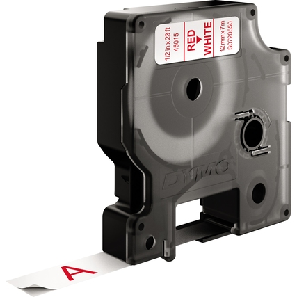 DYMO® Schriftbandkassette D1 12 mm x 7 m (B x L) weiß rot Produktbild pa_produktabbildung_1 XL