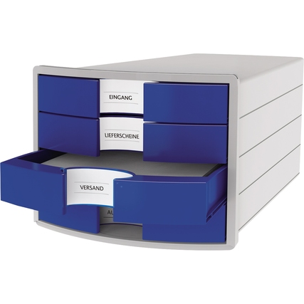 HAN Schubladenbox IMPULS geschlossen lichtgrau blau Produktbild pa_ohnedeko_1 XL