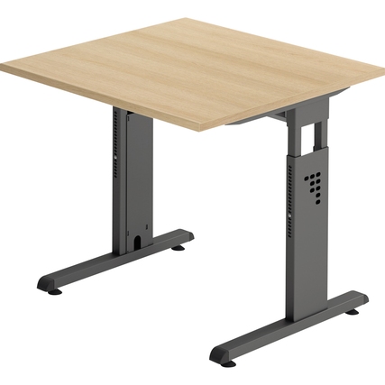 Hammerbacher Schreibtisch O-Serie 800 x 650-850 x 800 mm (B x H x T) eiche Produktbild pa_produktabbildung_1 XL