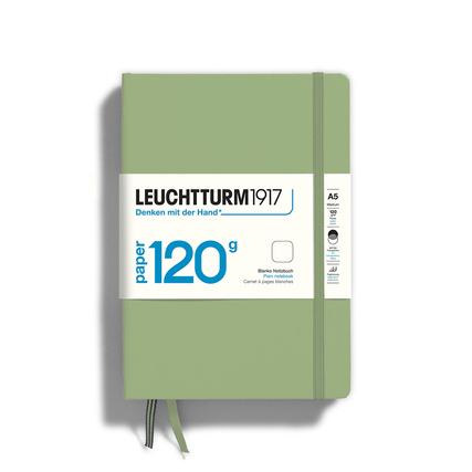 LEUCHTTURM 1917 Notizbuch Medium EDITION 120 DIN A5 blanko salbei Produktbild pa_ohnedeko_1 XL