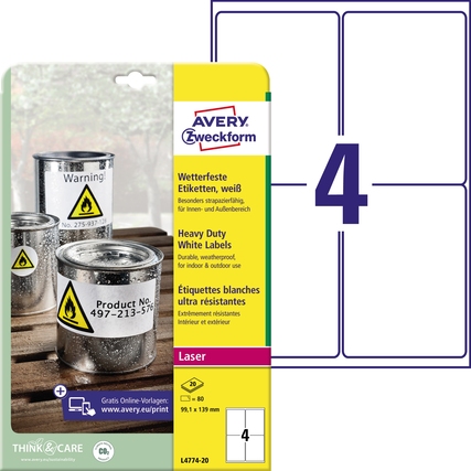 Avery Zweckform Folienetikett 99,1 x 139 mm (B x H) Produktbild pa_produktabbildung_1 XL