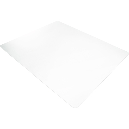 Transparente Bodenschutzmatte aus Polycarbonat für harte Böden, 120 x 130 cm.