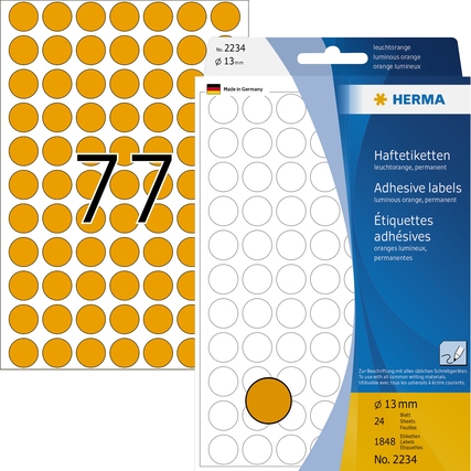 HERMA Markierungspunkt 13 mm 1.848 Etik./Pack. leuchtrot Produktbild pa_produktabbildung_2 XL