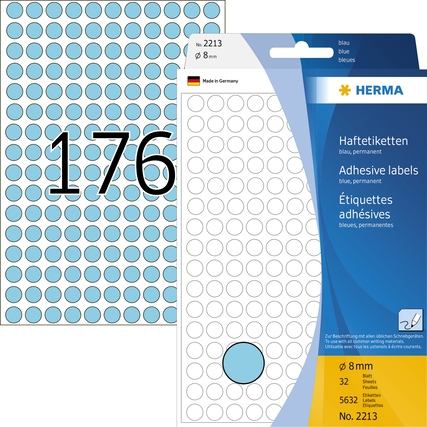 HERMA Markierungspunkt 8 mm blau Produktbild pa_produktabbildung_1 XL