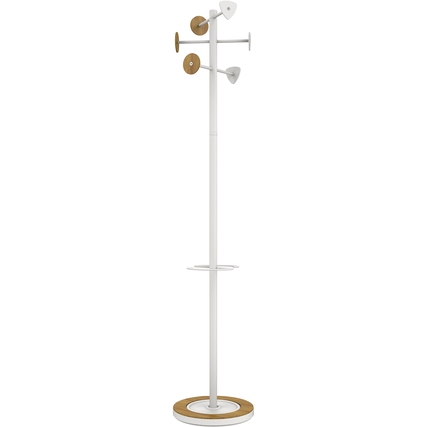 UNILUX Garderobenständer BORA BAMBOO weiß/bambus Produktbild pa_produktabbildung_1 XL