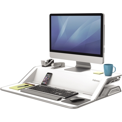 Fellowes® Sitz-Steh-Arbeitsplatz Lotus&trade; weiß Produktbild pa_ohnedeko_1 XL