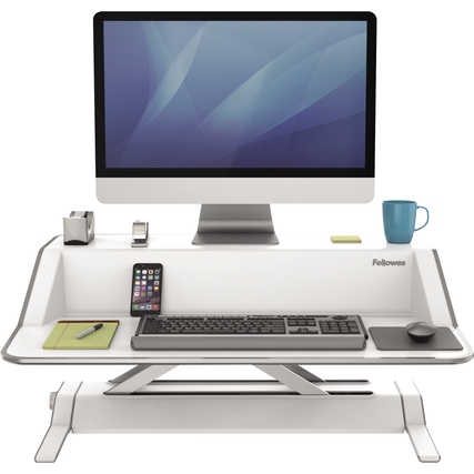 Fellowes® Sitz-Steh-Arbeitsplatz Lotus&trade; weiß Produktbild pa_ohnedeko_3 XL