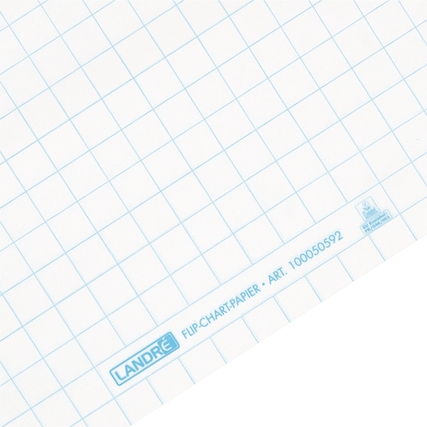 kariertes Flipchartblatt mit maßlich gerastertem Design und seitlicher Markierung