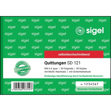 SIGEL Quittungsblock SD 121 Produktbild pa_produktabbildung_1 XL