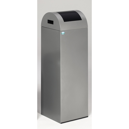 VAR Wertstoffsammelbehälter 85R rechteckig 32 x 104,5 x 32 cm (B x H x T) ca. 89l ohne Griffrand Stahlblech silber 1 Sortierfach