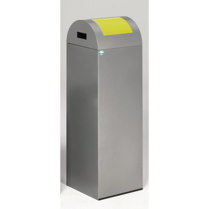 VAR Wertstoffsammelbehälter 85R rechteckig 32 x 104,5 x 32 cm (B x H x T) ca. 89l ohne Griffrand Stahlblech silber 1 Sortierfach