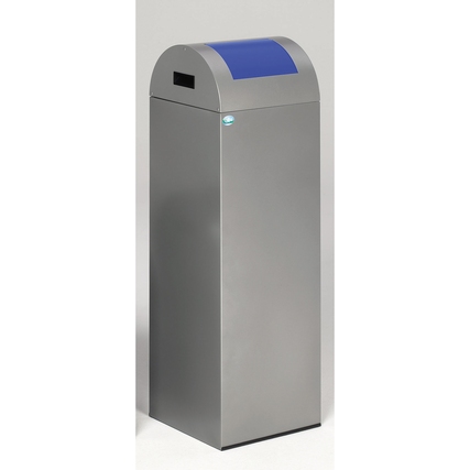 VAR Wertstoffsammelbehälter 85R rechteckig 32 x 104,5 x 32 cm (B x H x T) ca. 89l ohne Griffrand Stahlblech silber 1 Sortierfach