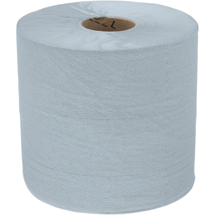 Blaue Wischtuchrolle WYPALL L10 Control mit sichtbaren Texturen und einem zentralen Loch.