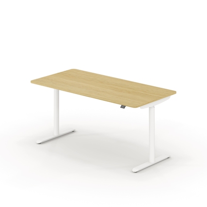 Schreibtisch se:lab e-desk 1.600 x 650-1.280 x 800 mm (B x H x T) eiche hell weiß Produktbild pa_produktabbildung_1 XL
