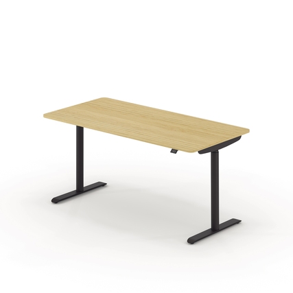 Schreibtisch se:lab e-desk 1.600 x 650-1.280 x 800 mm (B x H x T) eiche hell schwarz Produktbild pa_produktabbildung_2 XL