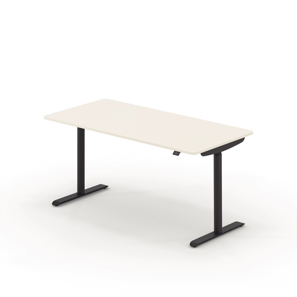 Schreibtisch se:lab e-desk 1.600 x 650-1.280 x 800 mm (B x H x T) weiß schwarz Produktbild pa_produktabbildung_1 XL