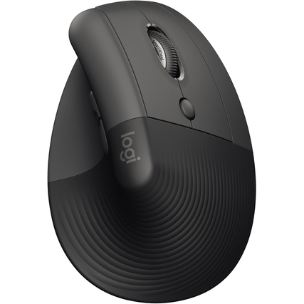 Ergonomische vertikale PC-Maus für Rechtshänder mit strukturiertem Griff und leisen Tasten.