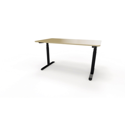 Schreibtisch se:lab e-desk 1.400 x 650-1.280 x 900 mm (B x H x T) eiche hell schwarz Produktbild pa_produktabbildung_1 XL