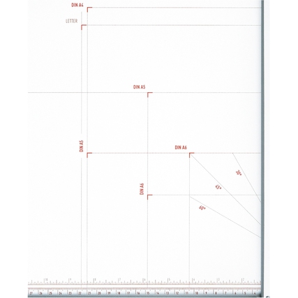 Ideal Hebelschneider 1158 mit Maßskala und Winkelmarkierungen auf dem Schneidetisch.