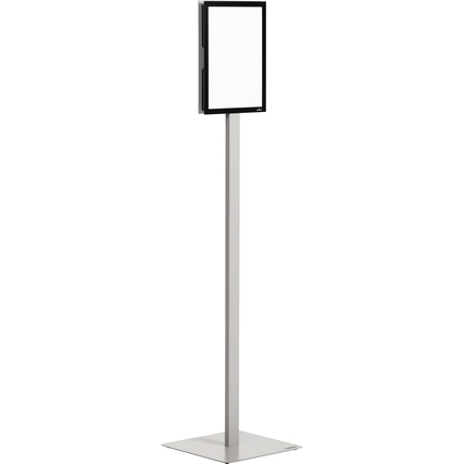 DURABLE Infodisplay BASIC 30,5 x 131,5 x 30,5 cm (B x H x T) DIN A4 inkl. zwei magnetisch haftende Inforahmen DURAFRAME® MAGNETIC anthrazit/grau