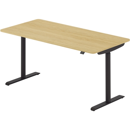 Schreibtisch se:lab e-desk 1.600 x 650-1.280 x 800 mm (B x H x T) eiche hell schwarz Produktbild pa_produktabbildung_1 XL