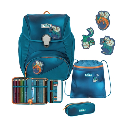SCOUT Schulranzen Alpha Exklusiv Superflash Seadragon Produktbild pa_produktabbildung_1 XL