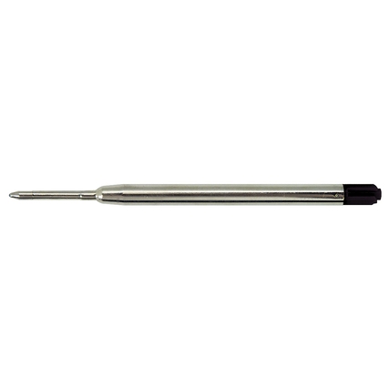 Schwarze Großraummine G2 mit silbernem Gehäuse und spitzer Schreibmine.