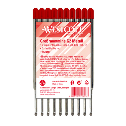 Westcott Großraummine G2 rot Produktbild pa_produktabbildung_2 XL