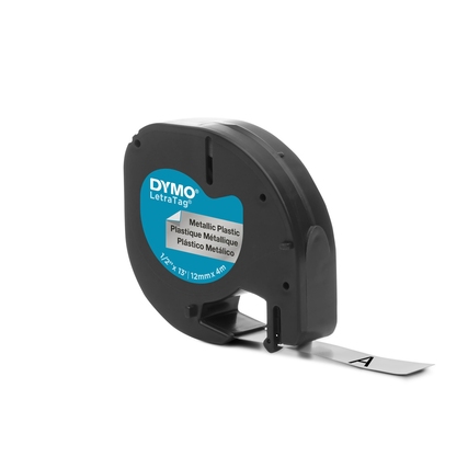 DYMO® Schriftbandkassette LT 12 mm x 4 m (B x L) Kunststoff, 100 % recycelt silber metallic Produktbild pa_produktabbildung_1 XL