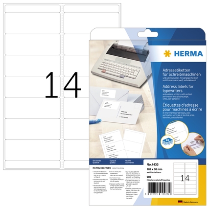 HERMA Adressetikett 102 x 38 mm (B x H) Produktbild pa_produktabbildung_1 XL
