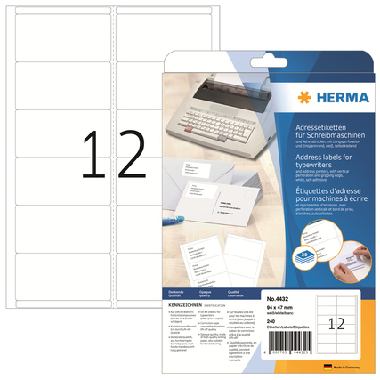HERMA Adressetikett 94 x 47 mm (B x H) Produktbild pa_produktabbildung_1 XL