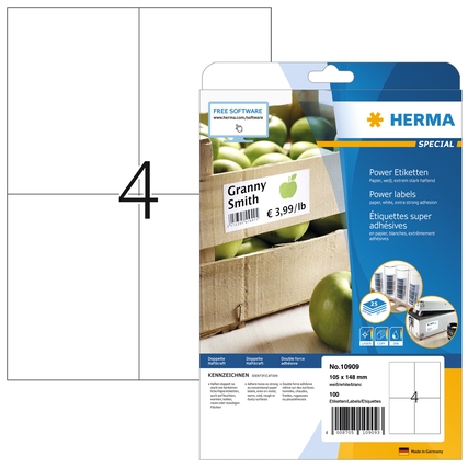 HERMA Universaletikett Power 105 x 148 mm (B x H) Produktbild pa_produktabbildung_1 XL